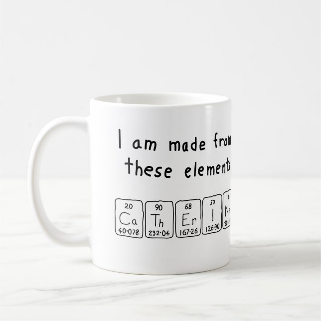 Café Caneca do nome da mesa periódica de Catherine (Esquerda)