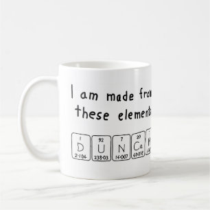 Café Caneca do nome da mesa periódica de Duncan