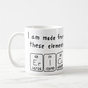 Café Caneca do nome da mesa periódica de Erica
