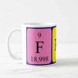 Café Caneca do nome da mesa periódica de Fran