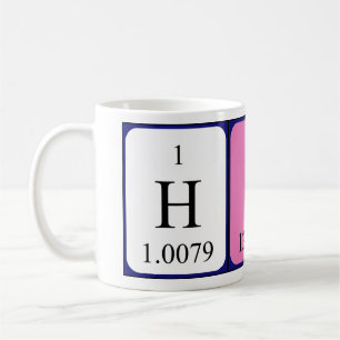 Café Caneca do nome da mesa periódica de Hina