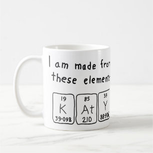Café Caneca do nome da mesa periódica de Katy