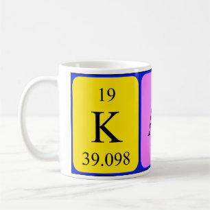 Café Caneca do nome da mesa periódica de Katy
