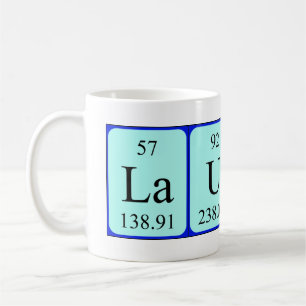 Café Caneca do nome da mesa periódica de Lauren