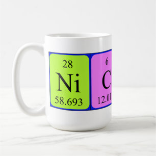 Café Caneca do nome da mesa periódica de Nicky