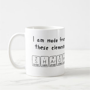 Café Caneca do nome da mesa periódica de Sharon