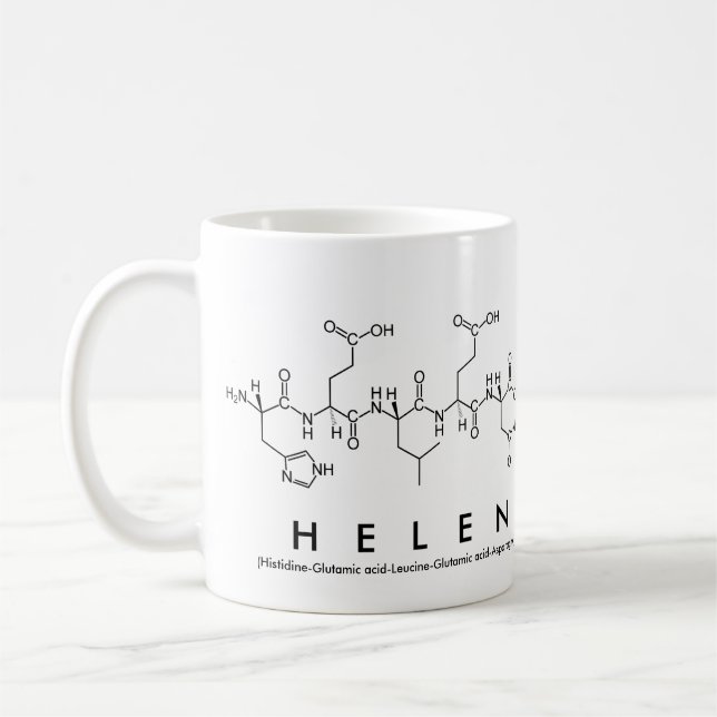 Café Caneca do nome do peptide de Helen (Esquerda)