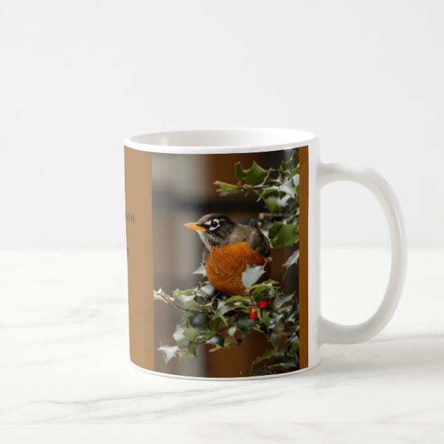 Café Caneca do pisco de peito vermelho (Direita)