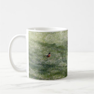 Café Caneca do pisco de peito vermelho da jarda