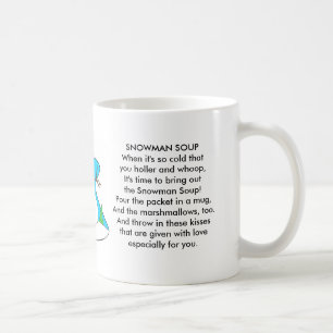 Café Caneca do poema da sopa do boneco de neve