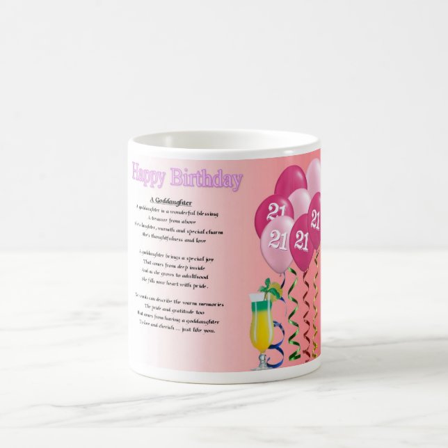 Café Caneca do poema do Goddaughter do aniversário de (Centro)