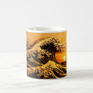 Café Caneca do Pôr do Sol "Grande Onda" de Hokusai   11