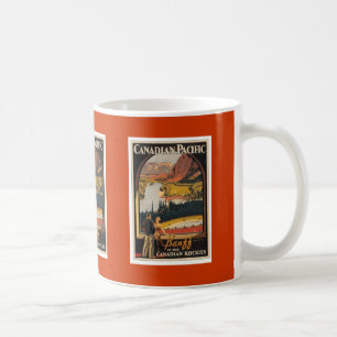 Café Caneca do poster de viagens de Montanhas Rochosas