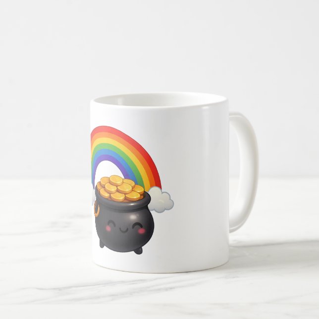 Café Caneca do Potinho de Ouro do Dia de São Patrício (Frente Esquerda)