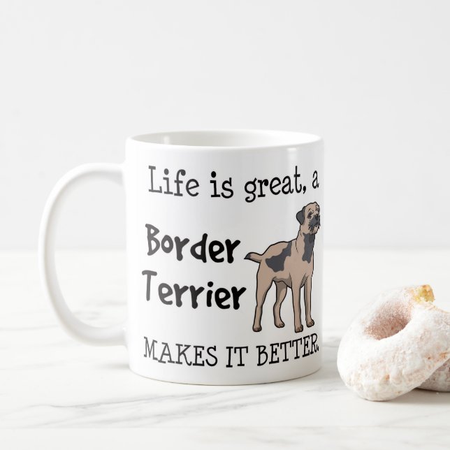 Café Caneca do presente do cão de Terrier de beira (Com Donut)