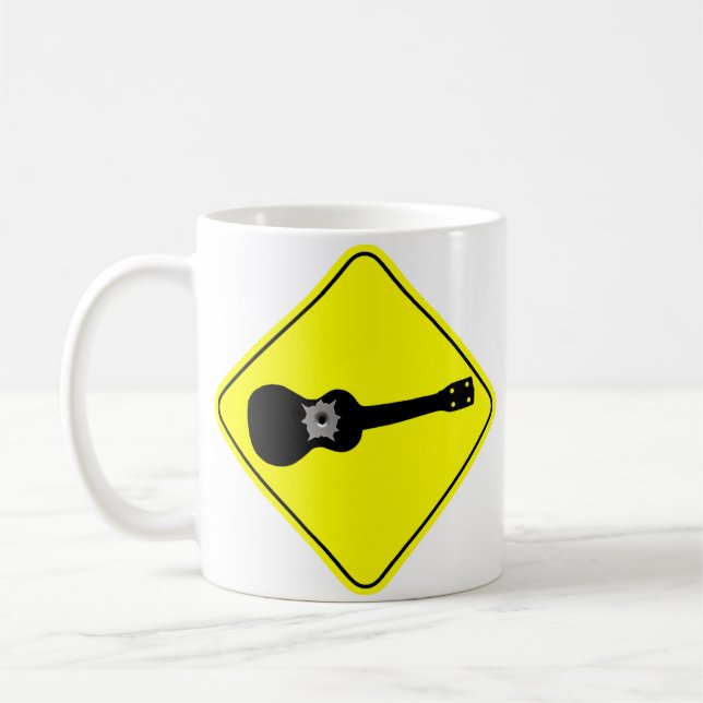 Café Caneca do sinal de estrada do Ukulele (Esquerda)