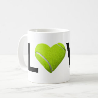 Café Caneca do tênis do amor (coração da bola de tênis)