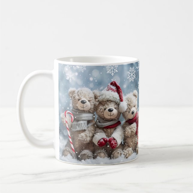 Café Caneca do Ursinho de Natal Fofo | Caneca de Natal  (Esquerda)