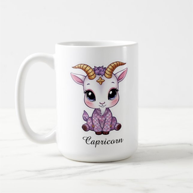 Café Caneca do Zodíaco Celestial de Capricórnio - Bode- (Esquerda)