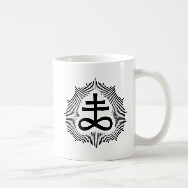 Café Caneca dobro do branco de Sigil do Brimstone de (Direita)