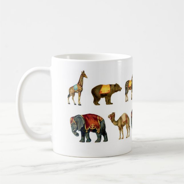Café Caneca dos animais de circo do vintage (Esquerda)