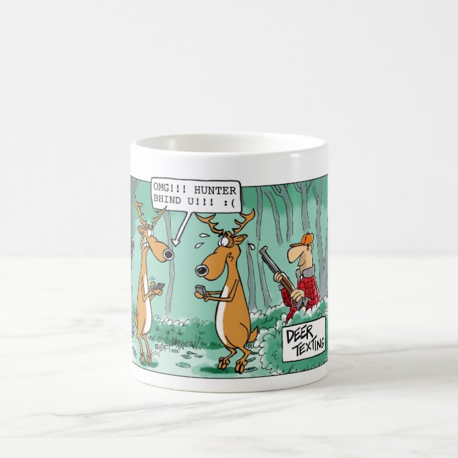 Café Caneca dos desenhos animados da caça de Texting (Centro)