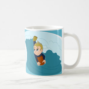 Café Caneca dos desenhos animados do menino de