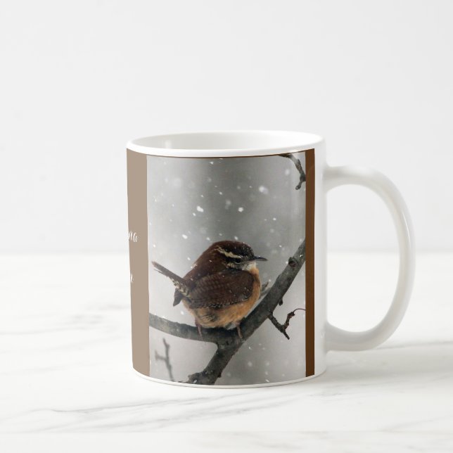 Café Caneca dos pássaros do inverno:  Carriça de (Direita)