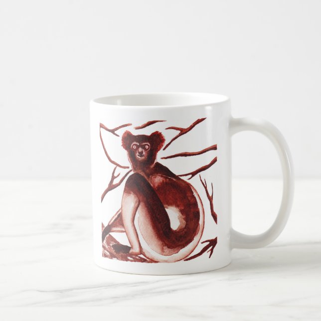Café Caneca dos trabalhos de arte do Lemur de Indri (Direita)