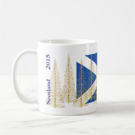 Café Caneca Dourado das árvores de Natal da bandeira de