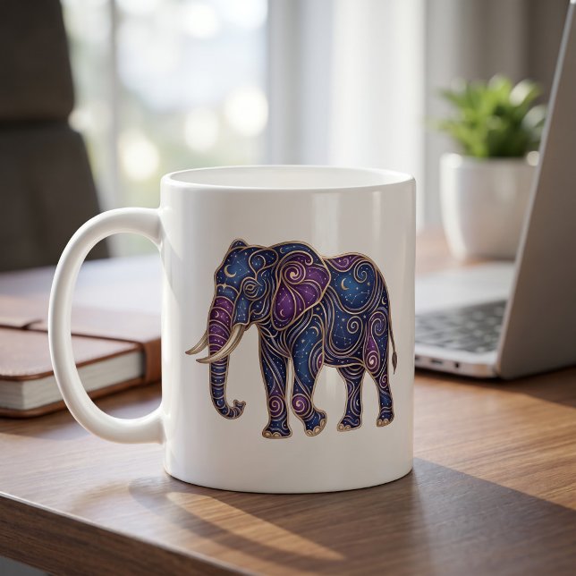 Café Caneca Elefante Celestial Linha de Arte de Luxo (Criador carregado)