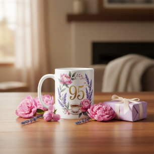 Café Caneca Elegante de 95º Aniversário Personalizada p