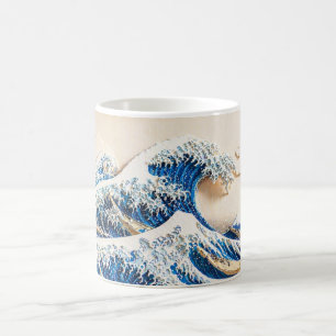 Café Caneca em Estilo de Arte em Papel "Grande Onda" de