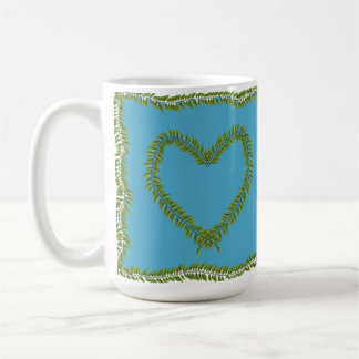 Café Caneca em forma de coração de folha