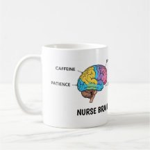 Caneca Engraçada Anatomia do Cérebro de Enfermeira
