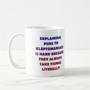 Café Caneca Engraçada com Piadas de Cleptomaníaco ou Ca