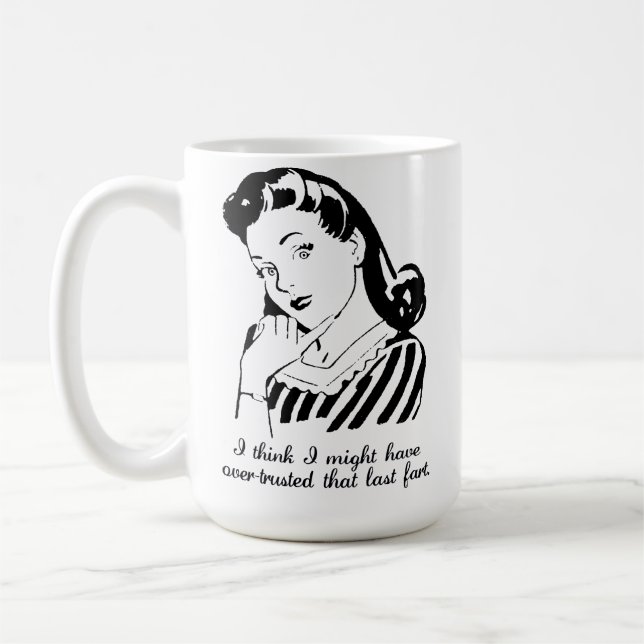 Café Caneca Engraçada de Cu Exageradamente Confiável (Esquerda)