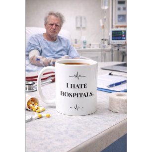 Café Caneca Engraçada de Enfermeira Odeio Hospitais Pre