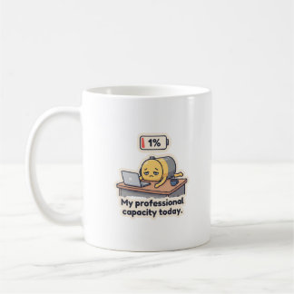 Café Caneca Engraçada de Escritório Bateria Esgotada