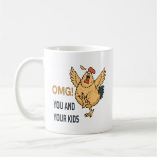Café Caneca Engraçada de Frango 'OMG Você e Seus Filhos