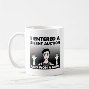 Café Caneca Engraçada de Leilão Silencioso Mímico