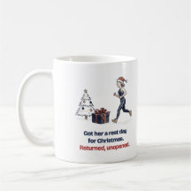 Caneca engraçada de Natal para Dia de Descanso par