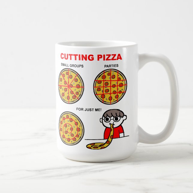 Café Caneca Engraçada de Pizza Cortada (Direita)