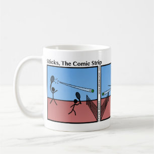 Café Caneca engraçada de Stickman do fósforo do têni