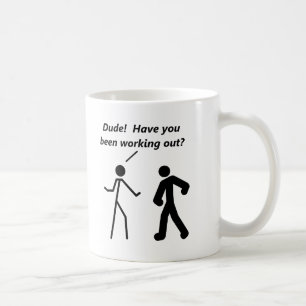 Café Caneca engraçada do exercício de Stickman
