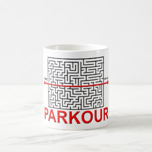 Café Caneca engraçada do labirinto de Parkour