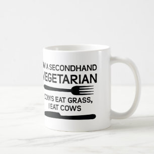Café Caneca engraçada do vegetariano de segunda mão