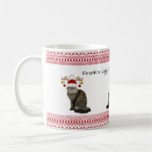 Caneca Engraçada e Feia de Natal - Gatos Mal-humor