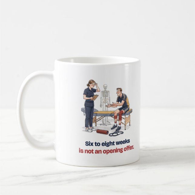 Café Caneca Engraçada para Fisioterapeuta de Seis a Oit (Esquerda)