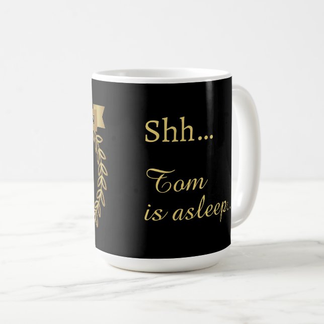 Café Caneca Engraçada Personalizada Campeão de Soneca ( (Frente Esquerda)